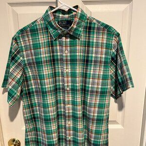 Polo Ralph Lauren Short Sleeve, Button Front Lightweight Plaid Size L